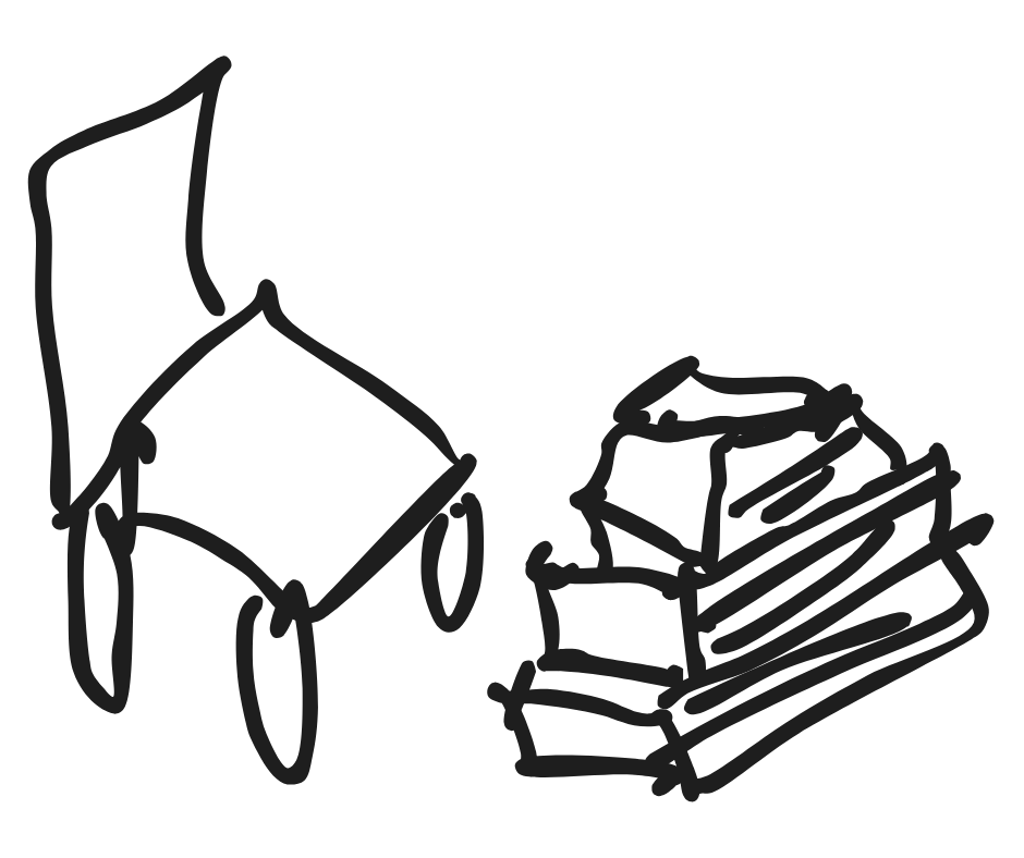 Chair and books